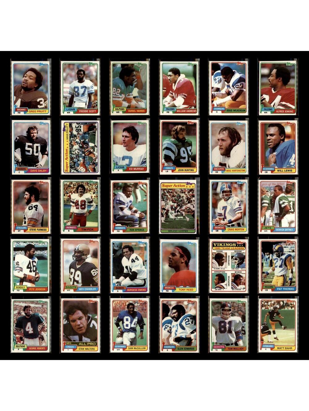 1981 Topps NM-Mint NFL Lot 30 Football Cards Collection - Greg Pruitt